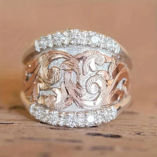 Vintage Silver & Rose Band Jula Jewelry