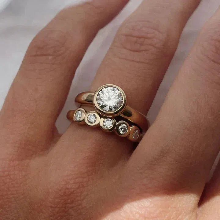 Vintage Zirconia Gold Ring Collection Jula Jewelry