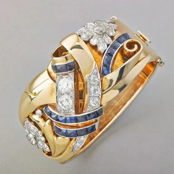 Vintage Gold Ring with Blue Zircon Jula Jewelry