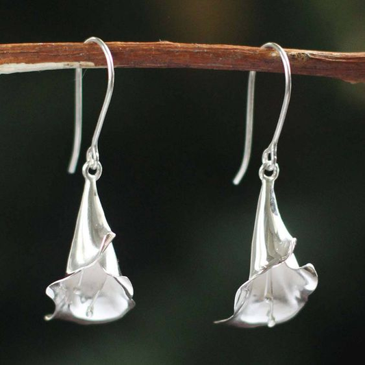 Lotus Antique Silver Earrings Jula Jewelry