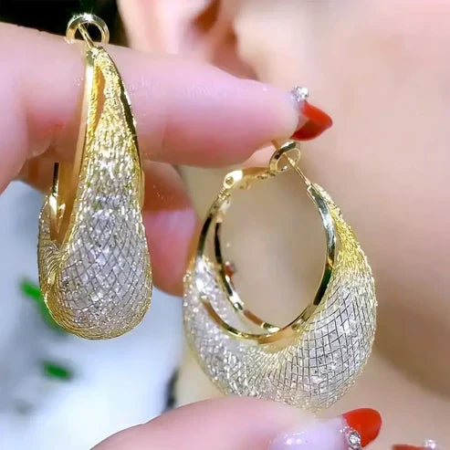 Radiant Gold Basket Earrings Jula Jewelry