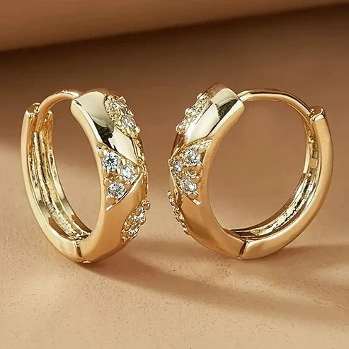 Golden Glimmer Hoop Earrings Jula Jewelry