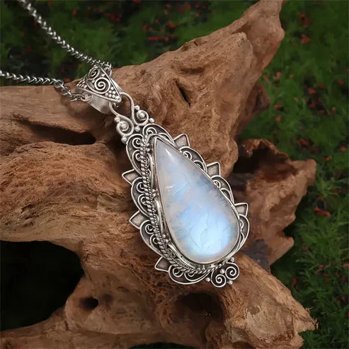 Antique Moonstone Pendant Necklace Jula Jewelry