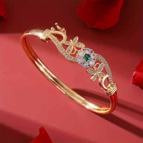 Zirconia Gold Green Gem Bracelet Jula Jewelry
