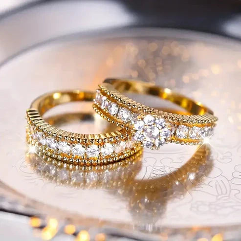 Bright Zirconia Gold Ring Set Jula Jewelry