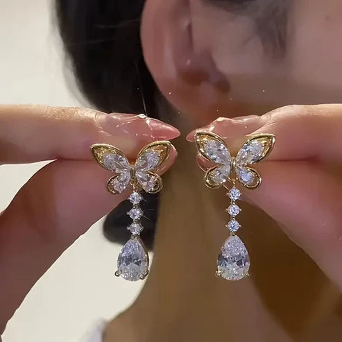 Radiant Butterfly Gold Earrings Jula Jewelry