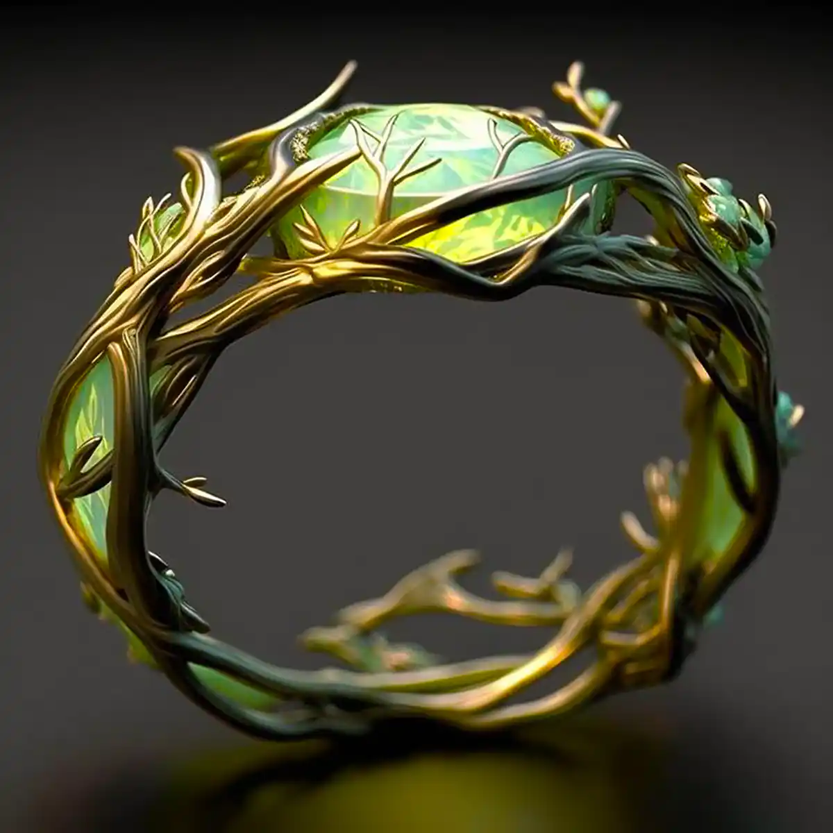 Natural Green Opal Ring Jula Jewelry