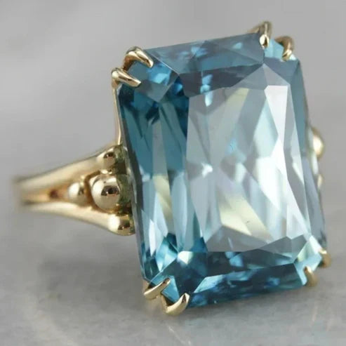 Blue Sky Crystal Golden Ring Jula Jewelry