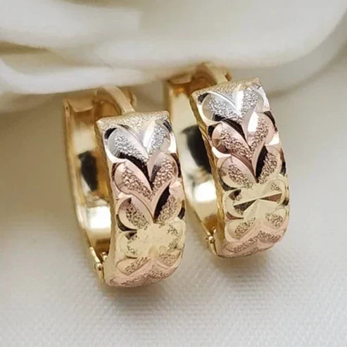 Colorful Gold Heart Hoop Earrings Jula Jewelry