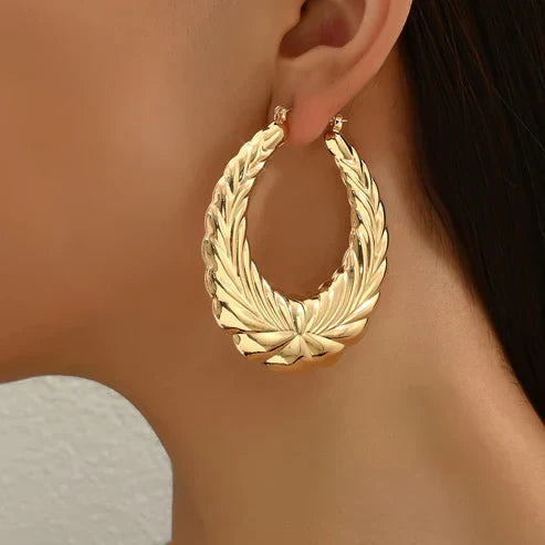 Golden Crown Hoop Earrings Jula Jewelry