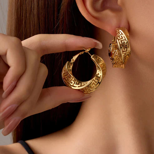Irregular Gold Hoop Earrings Jula Jewelry