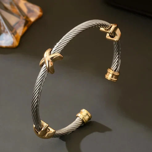 Braided Silver and Gold Wristlet Jula Jewelry