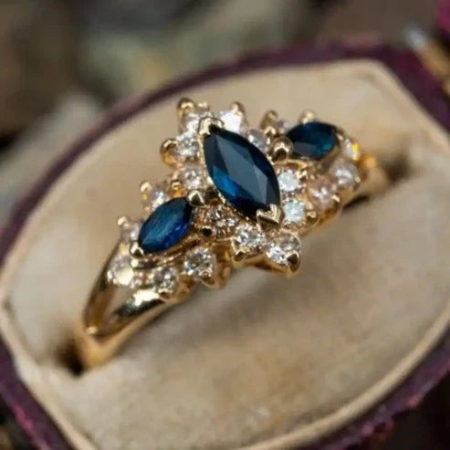 Elegant Blue and Gold Exotic Ring Jula Jewelry