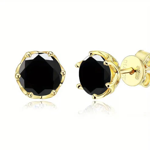 Moss Agate Round Stud Earrings Jula Jewelry