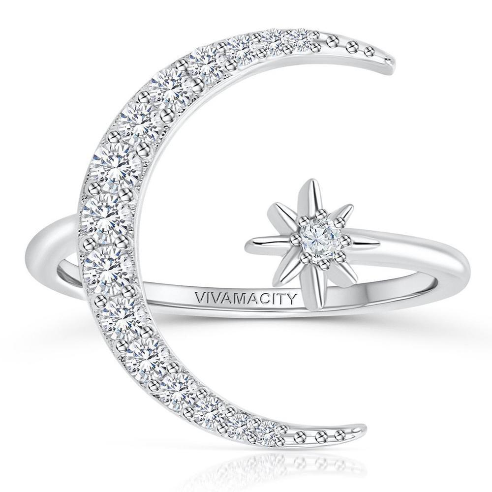 Silver Moon and Star Band Jula Jewelry