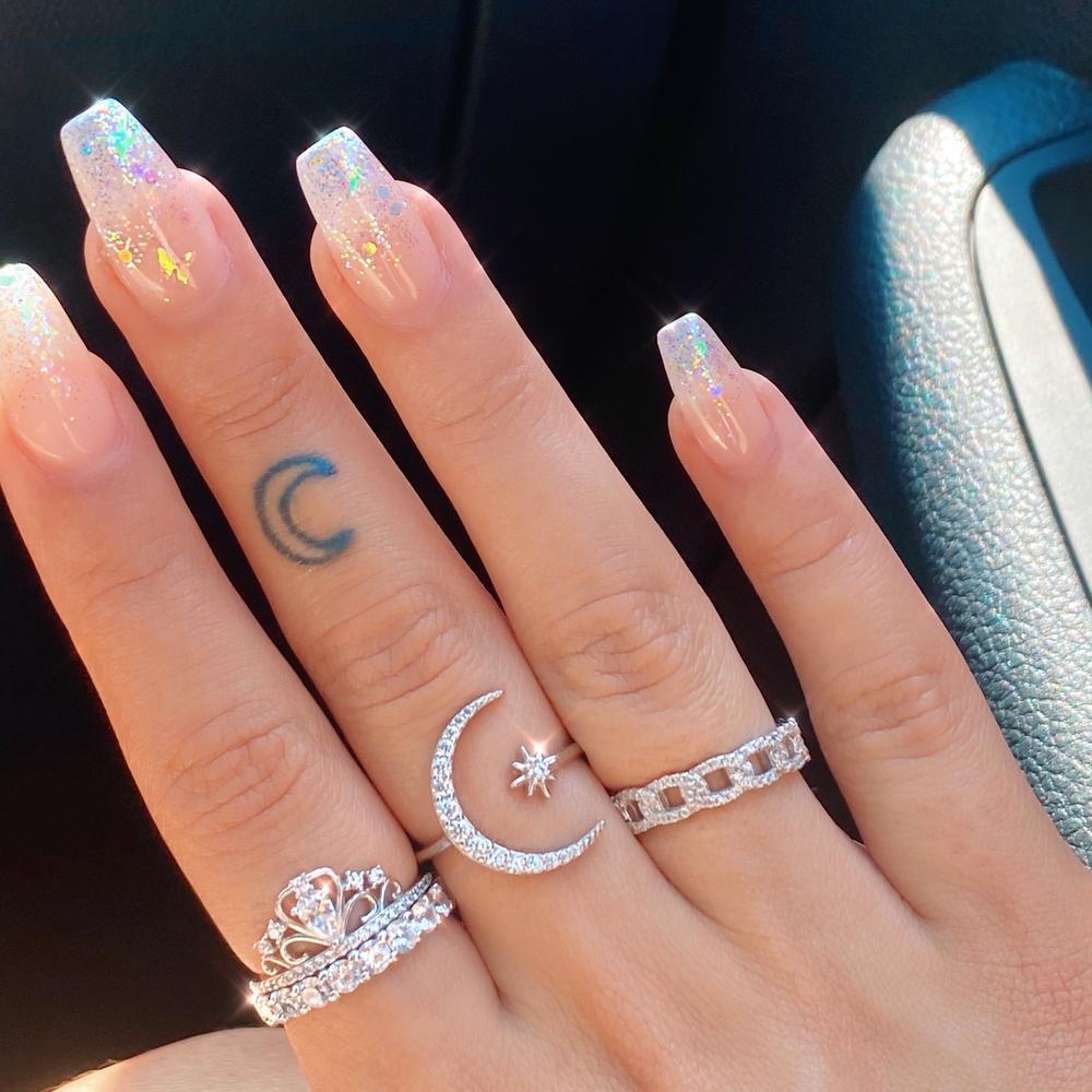 Silver Moon and Star Band Jula Jewelry