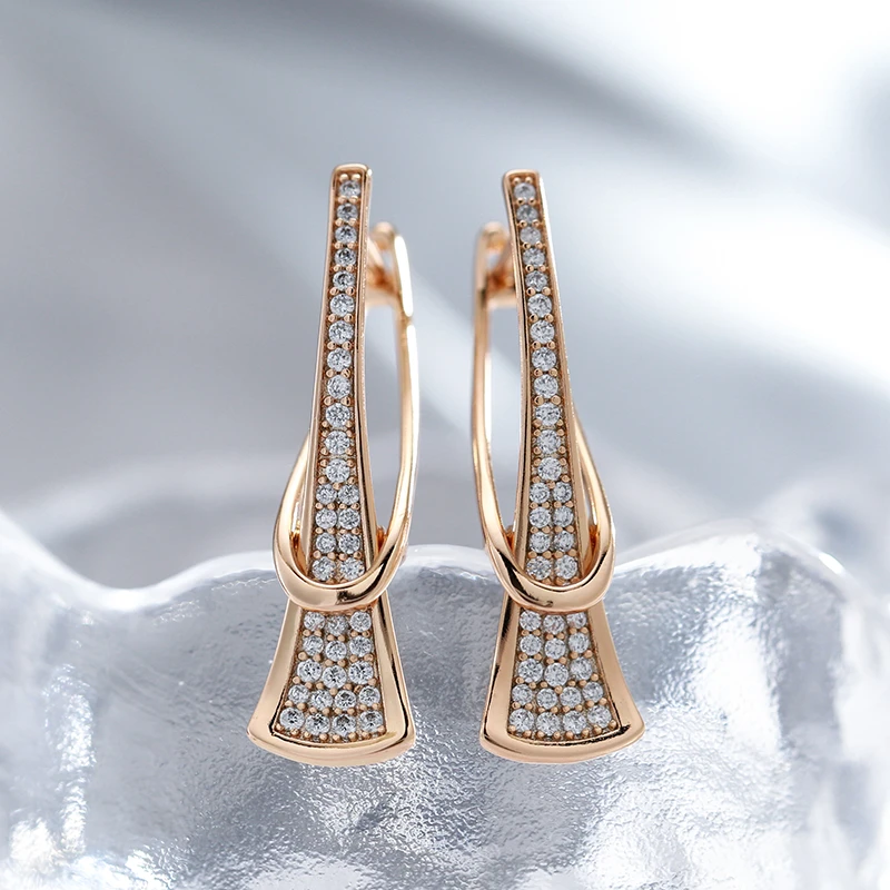 Luxurious Gold Earrings Adorned with Zirconia Jula Jewelry