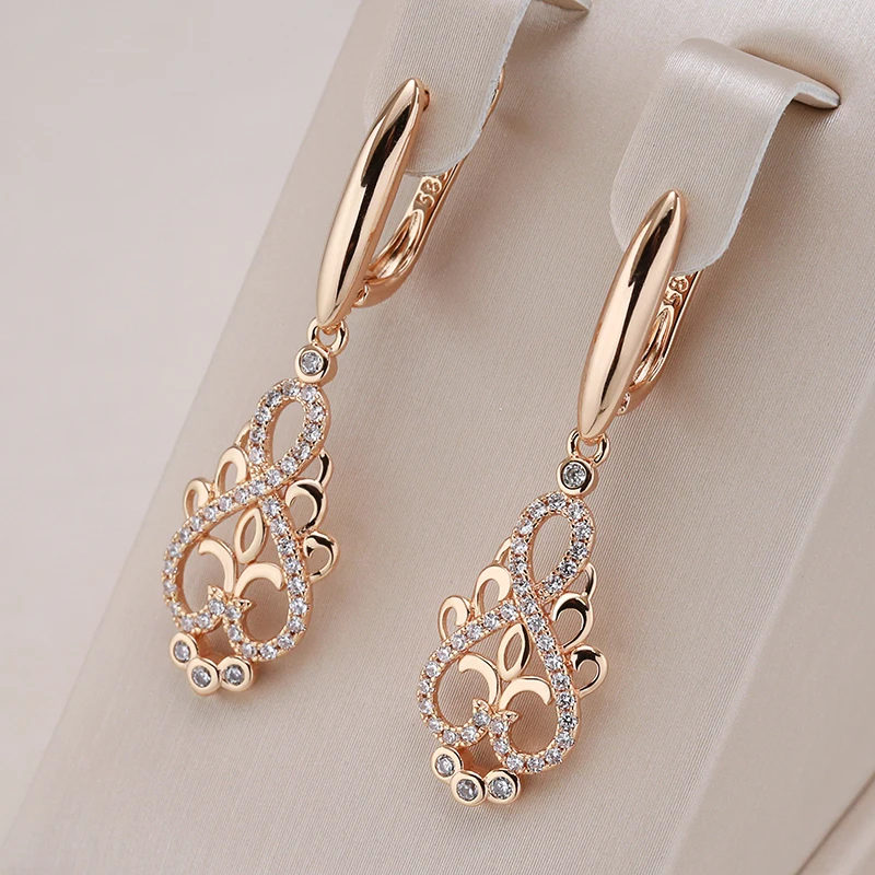 Elegant fairy earrings with gold-plated zirconia Jula Jewelry