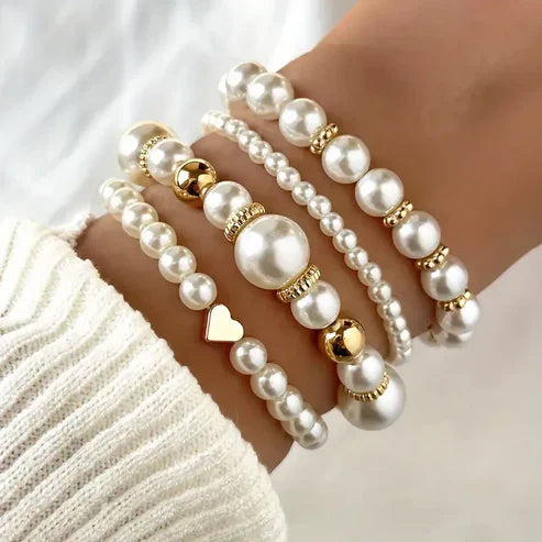 Exquisite Pearl Bangle Set Jula Jewelry