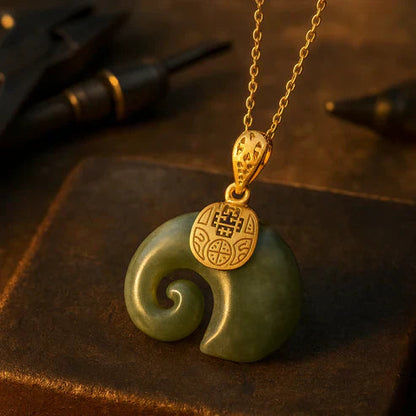Hetian Jade Elephant Pendant Necklace -> Hetian Jade Elephant Charm Necklace Jula Jewelry