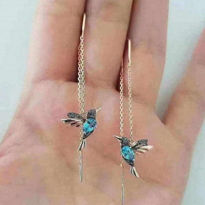 Hummingbird Enamel and Zirconia Earrings Jula Jewelry