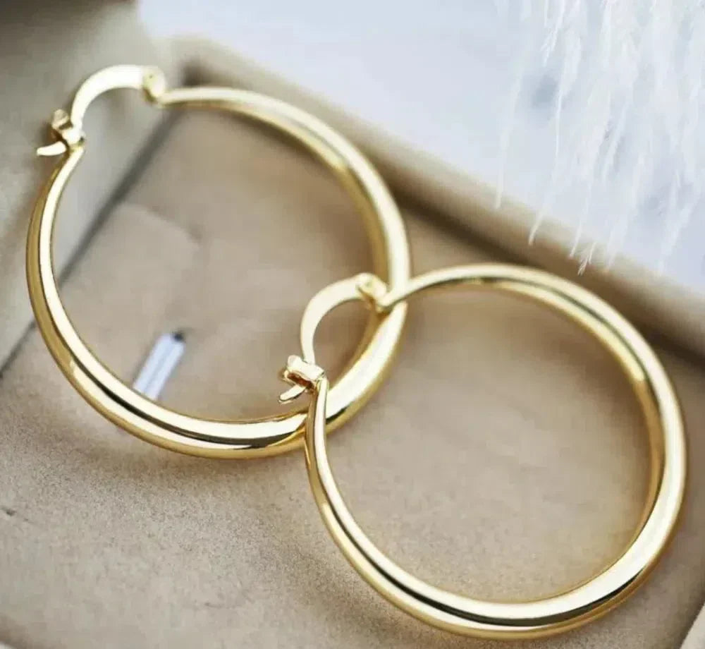 Large gold hoop earrings Jula Jewelry