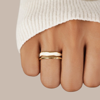 Golden Sculptural Wrap Ring Jula Jewelry
