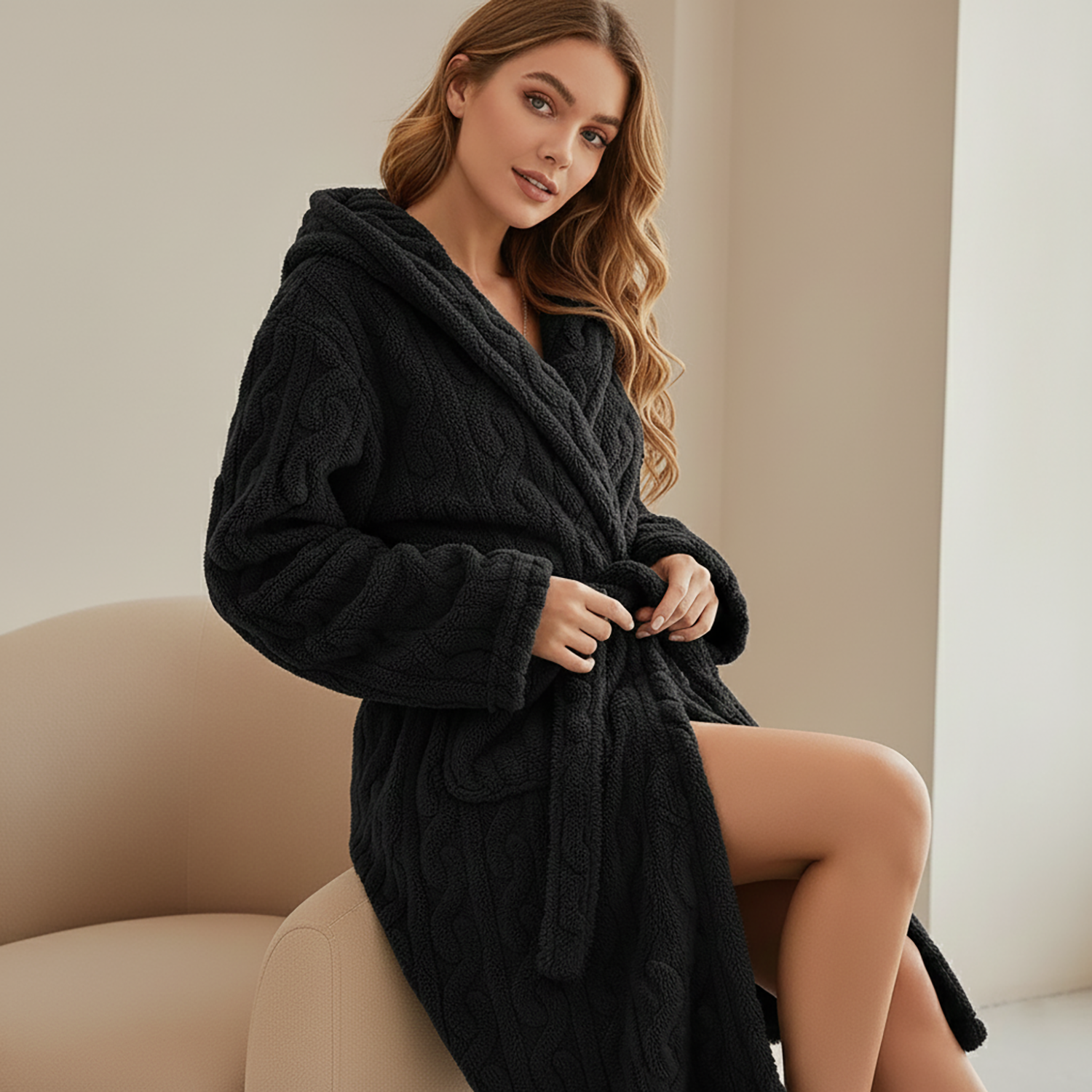 Hooded Bathrobe Cozy Comfort for Relaxed Home Moments SleepingPillow
