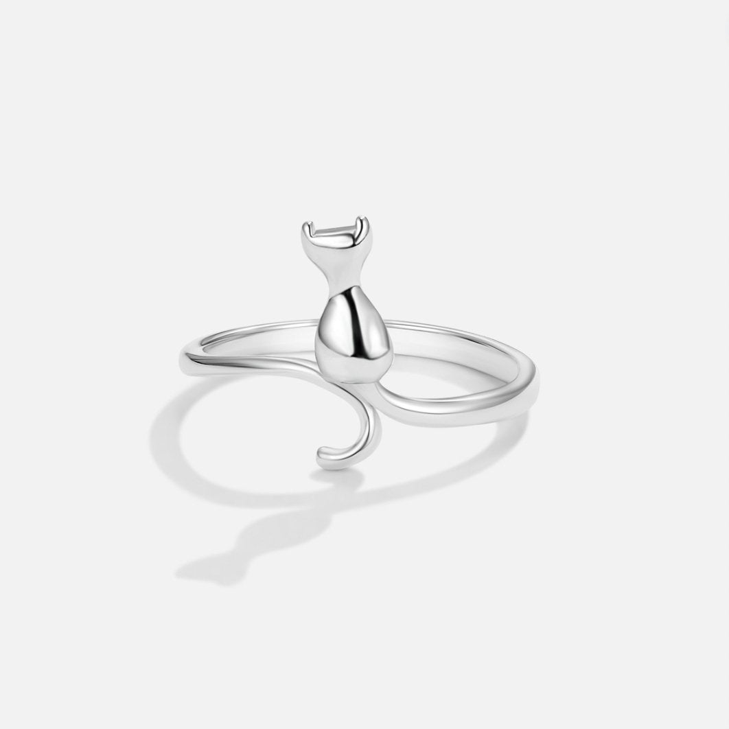Silver Feline Design Ring Jula Jewelry