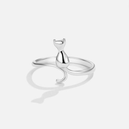 Silver Feline Design Ring Jula Jewelry