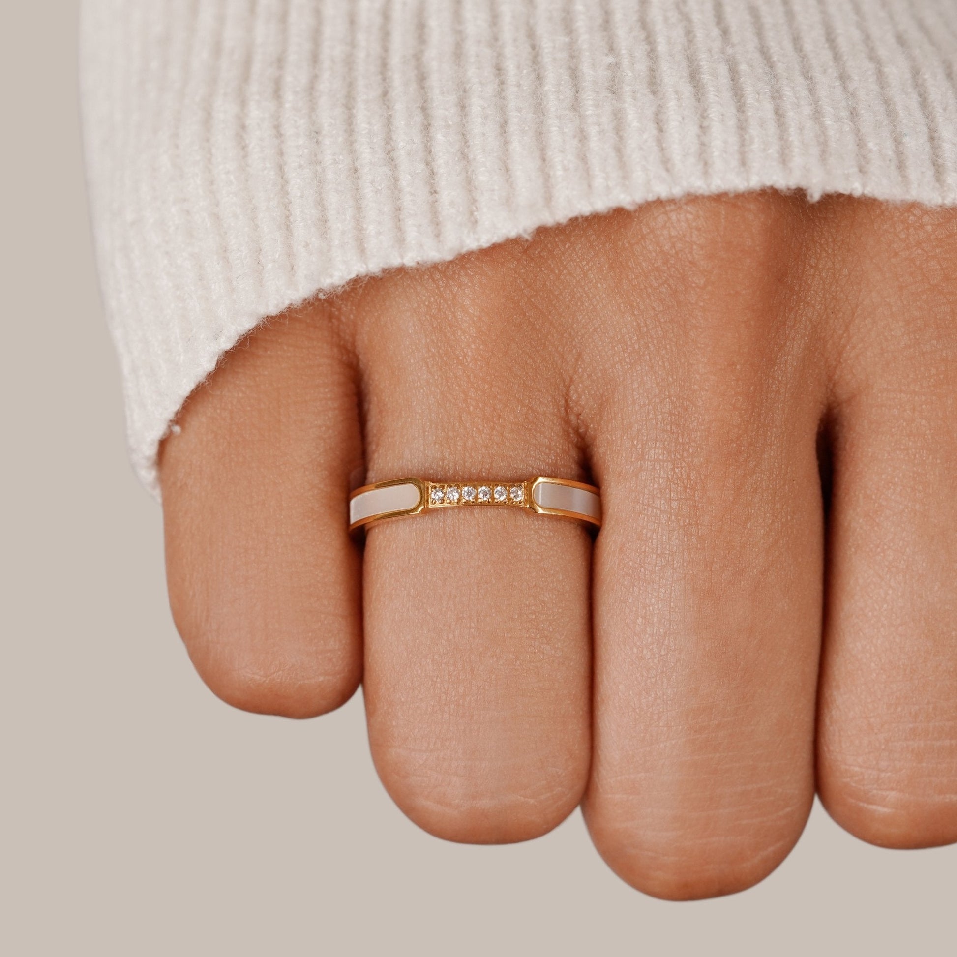 Gold Inlay Band Ring -> Gold Inlay Ring Band Jula Jewelry