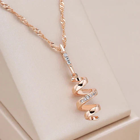 Elegant Gold Spiral Necklace Jula Jewelry