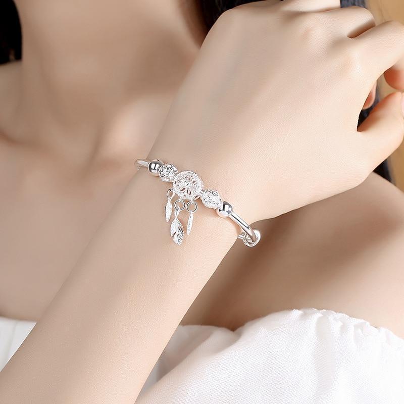925 Silver Adjustable Dreamcatcher Bangle Jula Jewelry