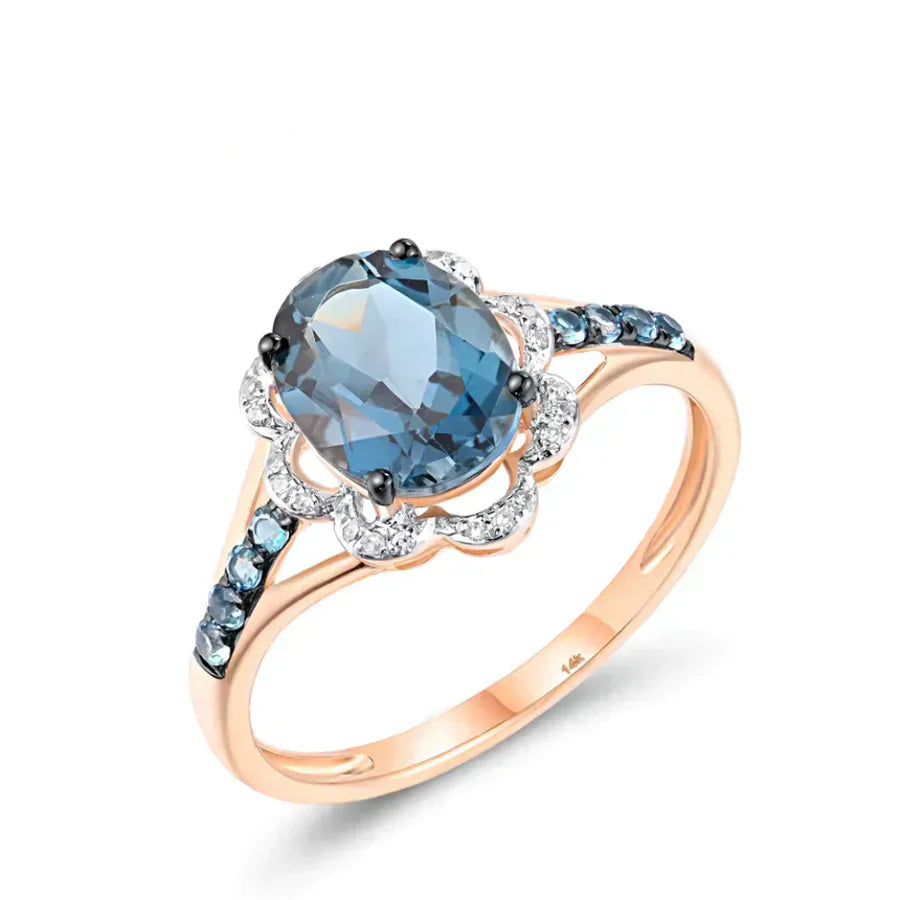 Blue Topaz Shimmering Gemstone Ring Jula Jewelry