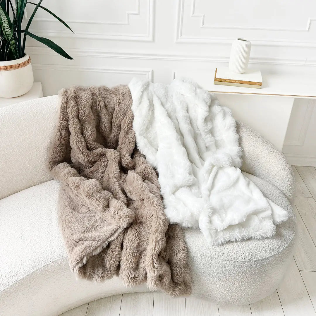 Cozy Blanket Soft Warm Rabbit Fleece Throw for Home Decor SleepingPillow