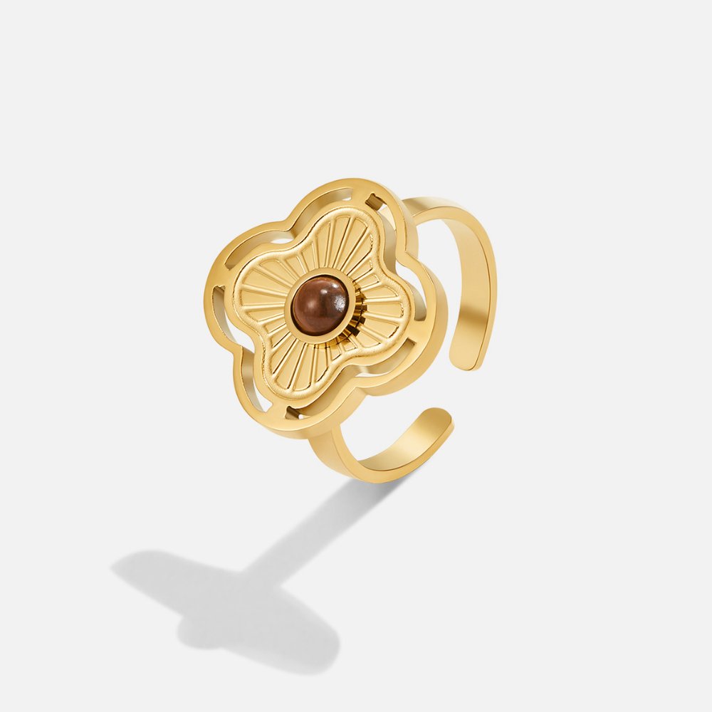 Golden Floral Adjustable Ring Jula Jewelry