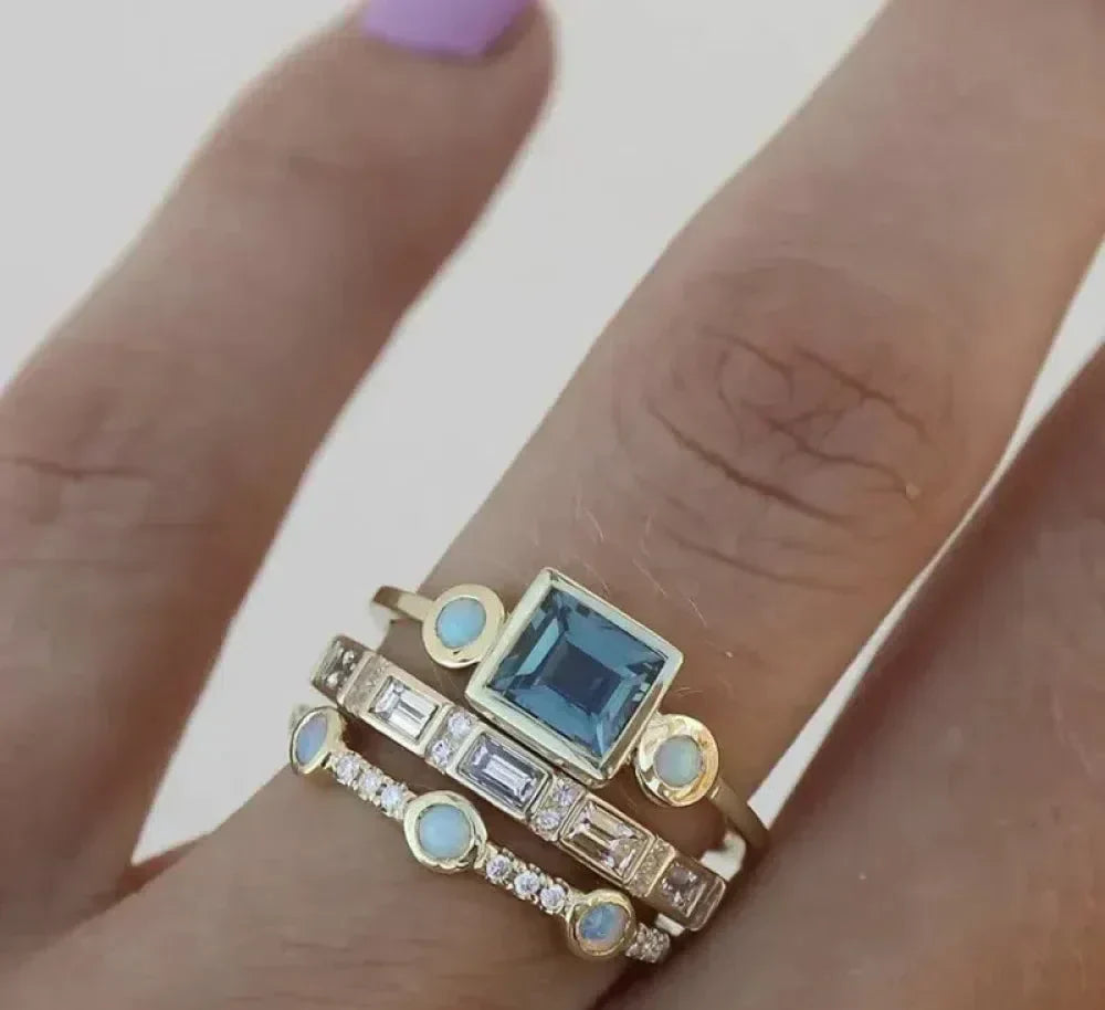 Vintage Blue Gemstone Ring Jula Jewelry