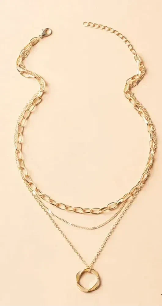 Vintage gold layered chain with pendant necklace Jula Jewelry